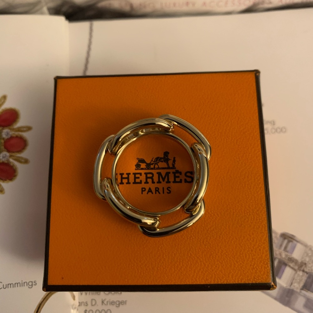 Hermes scarf ring Golden Regatta Anchor Chain